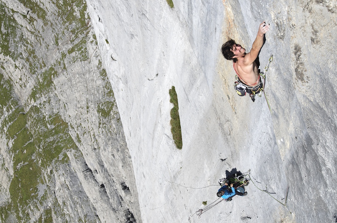 Matteo Della Bordella juto a Fabio Palma en Wendenstöcke (Suiza), ruta Infinite Jest. (Ph Pietro Bagnara)