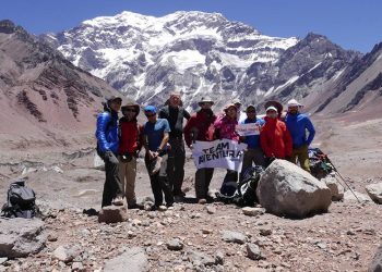 El Team Aventura en la pared Sur de Aconcagua.