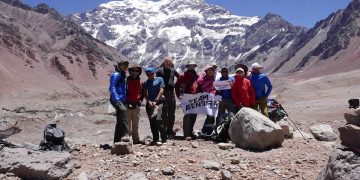 El Team Aventura en la pared Sur de Aconcagua.