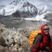Ana María Iogna (66) en el Campo Base del Everest, en el Himalaya.