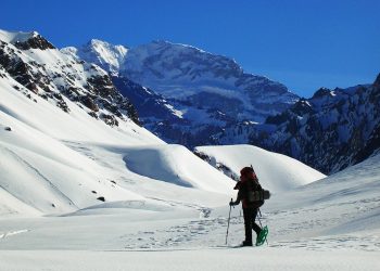 Trekking con raquetas en el Parque Aconcagua. (PH: Gentileza Horacio Cunietti)