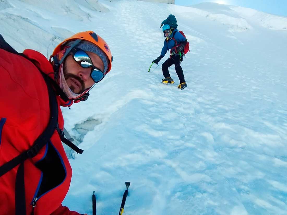 Ascenso en velocidad por la ruta 360° de Aconcagua, uno de los objetivos actuales de Matías Sergo.