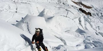 Ulises Kusnezov junto a Matías Marín en la cumbre del volcán Sajama.