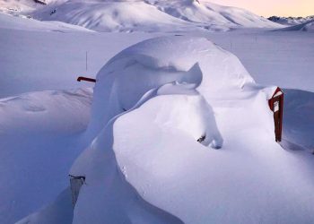 En el futuro centro de ski El Azufre cayeron 3 metros de nieve