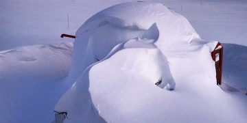 En el futuro centro de ski El Azufre cayeron 3 metros de nieve